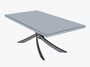 bontempi artistico fixed dining table 3D Модель