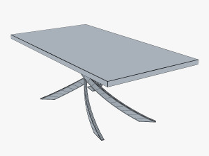 bontempi artistico fixed dining table 3D Модель