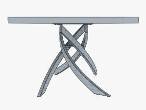 bontempi artistico fixed dining table 3D Модель