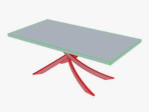 bontempi artistico fixed dining table 3D Модель