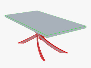 bontempi artistico fixed dining table 3D Модель