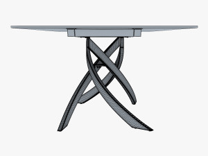 bontempi artistico glass dining table 3D 모델