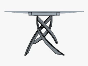 bontempi artistico glass dining table 3D Model