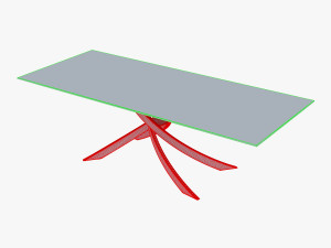 bontempi artistico glass dining table 3D 모델