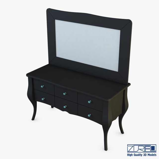 arron cosmetic dressing table 3D Model .c4d .max .obj .3ds .fbx .stl .blend 