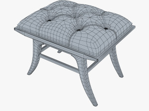crestaire lena ottoman in saffron 3D Model