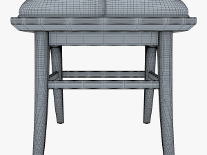 crestaire lena ottoman in saffron 3D Model