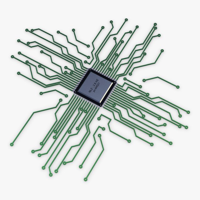 electronic circuit v 4 3D Model .c4d .max .obj .3ds .fbx .stl .blend 