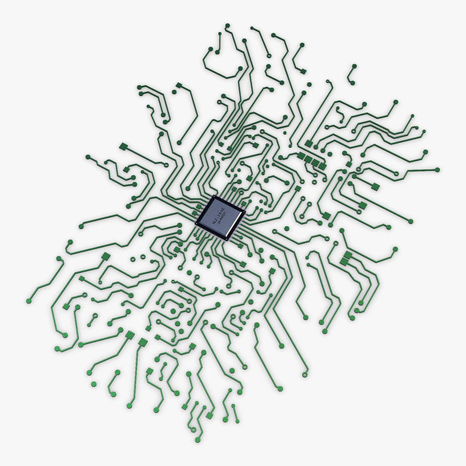 electronic circuit v 5 3D Model .c4d .max .obj .3ds .fbx .stl .blend
