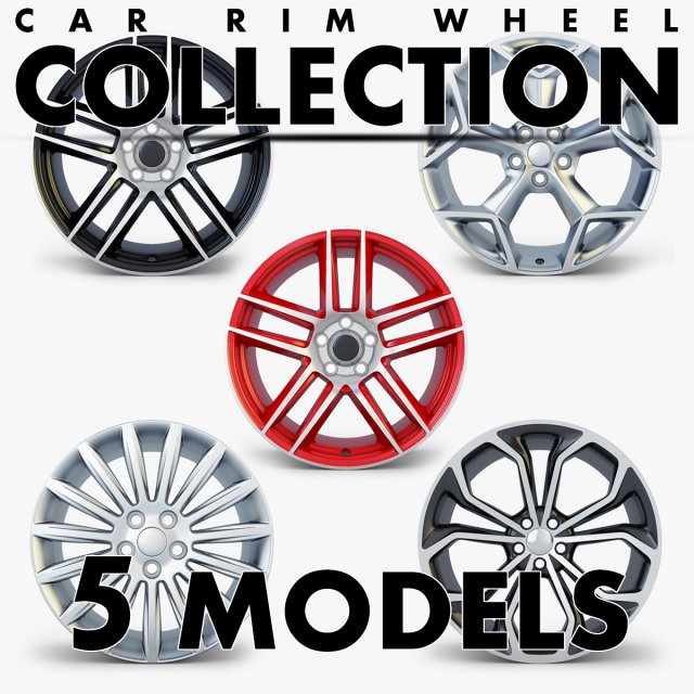 car rim wheel collection volume 3 Model 3D .c4d .max .obj .3ds .fbx .stl .blend 
