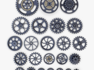 gears set low poly v 1 Modelo 3D