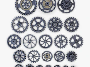 gears set low poly v 1 3D Model