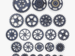 gears set low poly v 1 Modelo 3D