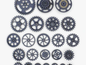 gears set low poly v 1 3D Model