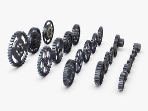 gears set low poly v 1 Modelo 3D