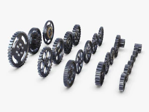 gears set low poly v 1 3D Model
