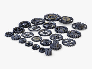 gears set low poly v 1 Modelo 3D