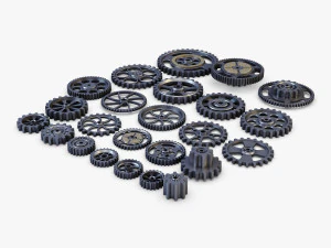 gears set low poly v 1 3D Model