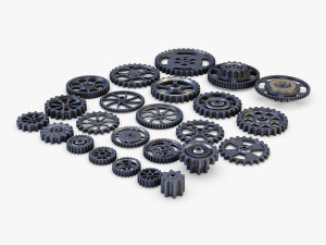 gears set low poly v 1 Modelo 3D