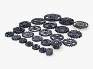 gears set low poly v 1 3D Model