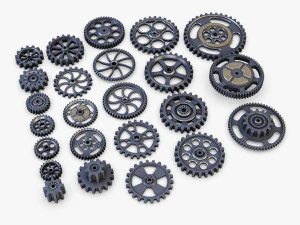gears set low poly v 1 3D Model