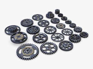 gears set low poly v 1 Modelo 3D