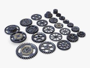 gears set low poly v 1 3D Model