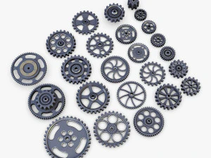 gears set low poly v 1 3D Model