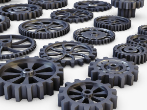 gears set low poly v 1 Modelo 3D