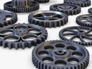 gears set low poly v 1 Modelo 3D