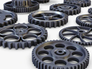 gears set low poly v 1 3D Model