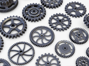 gears set low poly v 1 Modelo 3D
