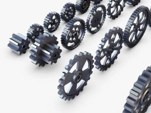 gears set low poly v 1 3D Model
