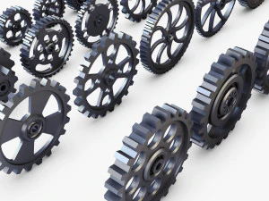 gears set low poly v 1 3D Model