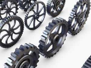 gears set low poly v 1 Modelo 3D