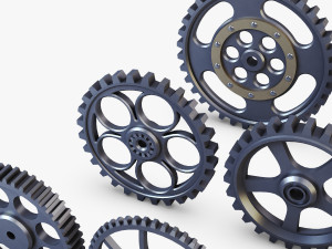 gears set low poly v 1 Modelo 3D