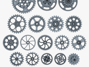 gears set low poly v 1 Modelo 3D