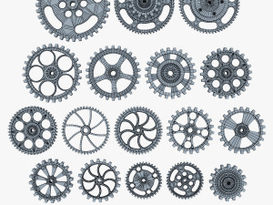 gears set low poly v 1 Modelo 3D