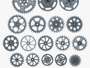 gears set low poly v 1 3D Model