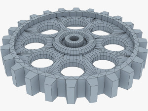 gears set low poly v 1 Modelo 3D