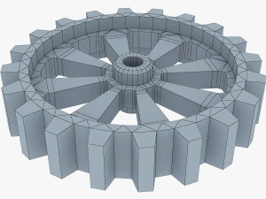 gears set low poly v 1 3D Model