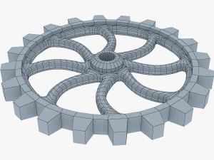 gears set low poly v 1 3D Model