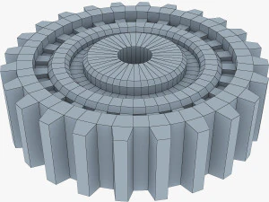 gears set low poly v 1 3D Model