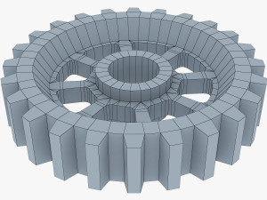 gears set low poly v 1 Modelo 3D