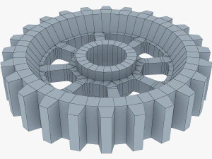 gears set low poly v 1 3D Model