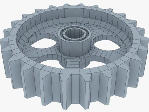gears set low poly v 1 3D Model