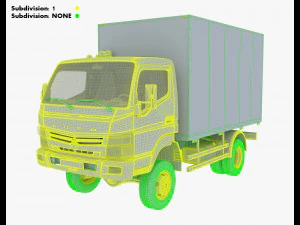 mitsubishi fuso canter 4x4 box 3D Model