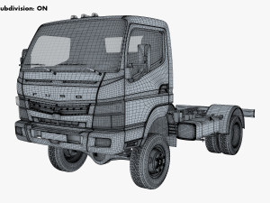 mitsubishi fuso canter 4x4 chassis truck 3D Model