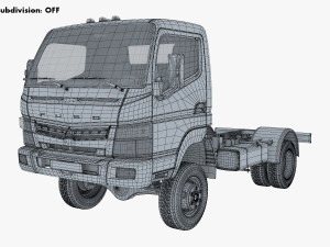 mitsubishi fuso canter 4x4 chassis truck 3D Model