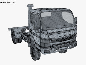 mitsubishi fuso canter 4x4 chassis truck 3D Model